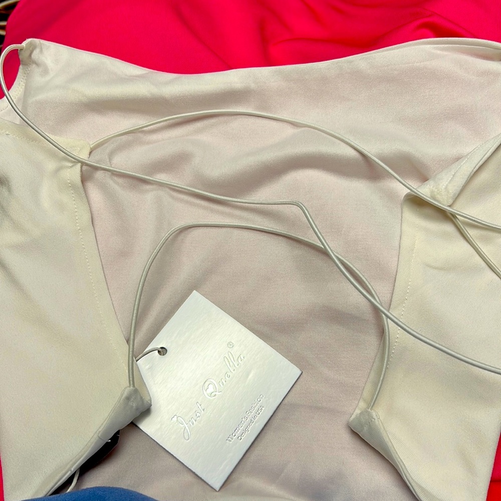 White stretchy spaghetti strap sexy top